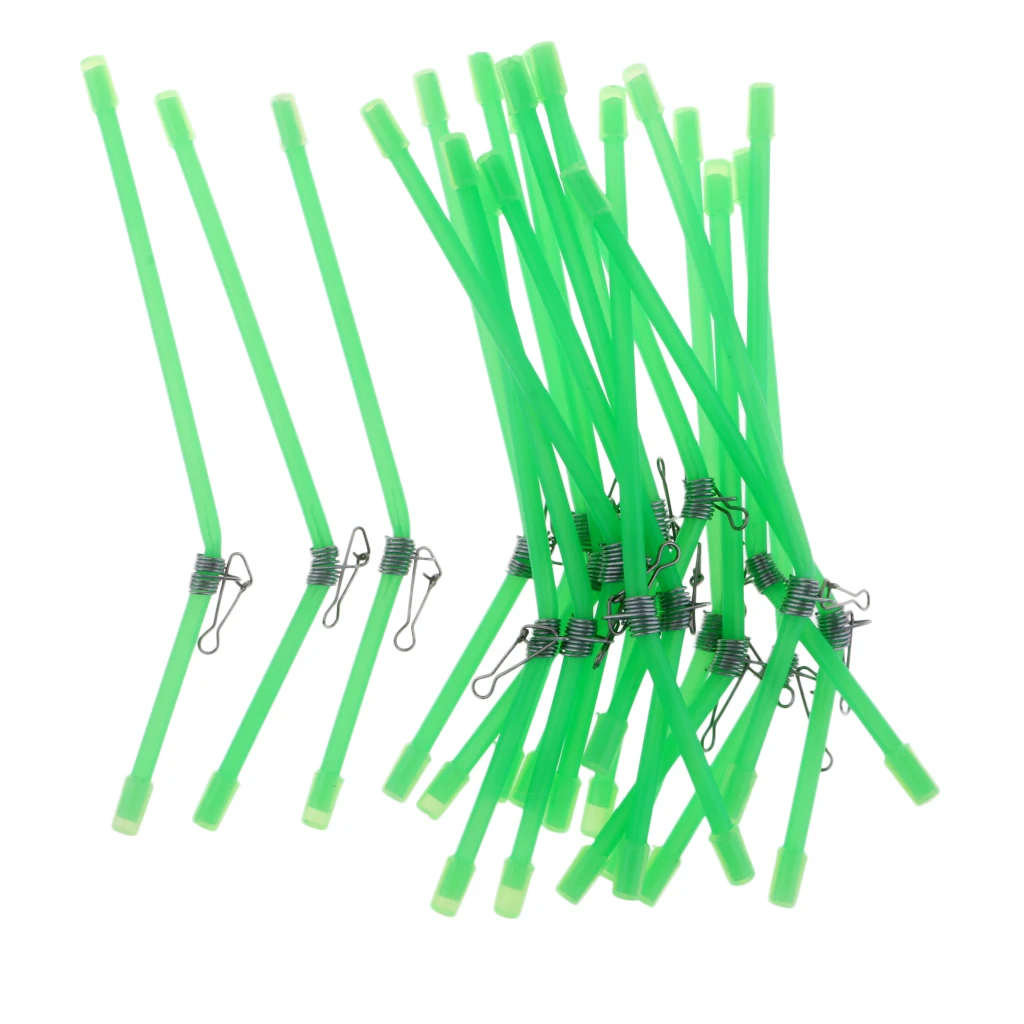 20 Pcs Plastic Anti   Booms with Strong Snap Glow in Night Fishing Rig Bent Booms for Fishing Lovers