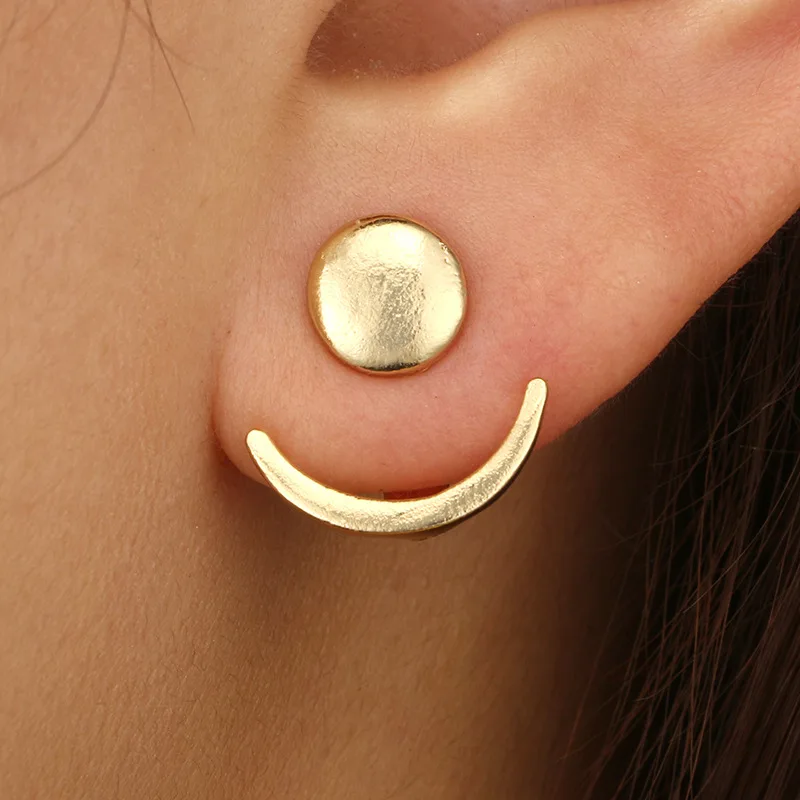 Fashion Geometric Round Alloy Moon Earrings for Women Simple Jewelry Accessories Stud Earrings Fall Earrings 2023 Fall Winter