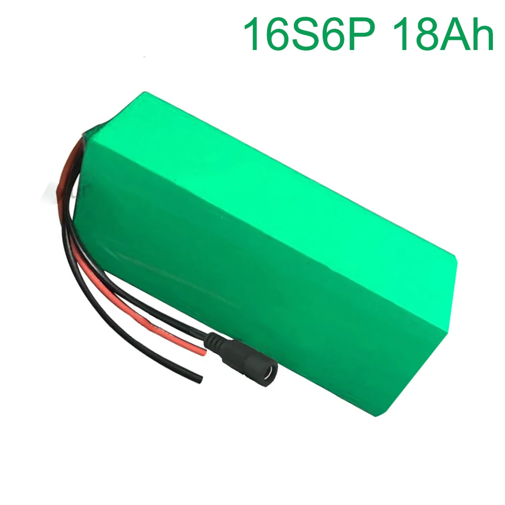 60V 18Ah 16S6P 18650 Li-ion Battery electric two Three wheeled motorcycle bicycle  ebike 310*115*70mm