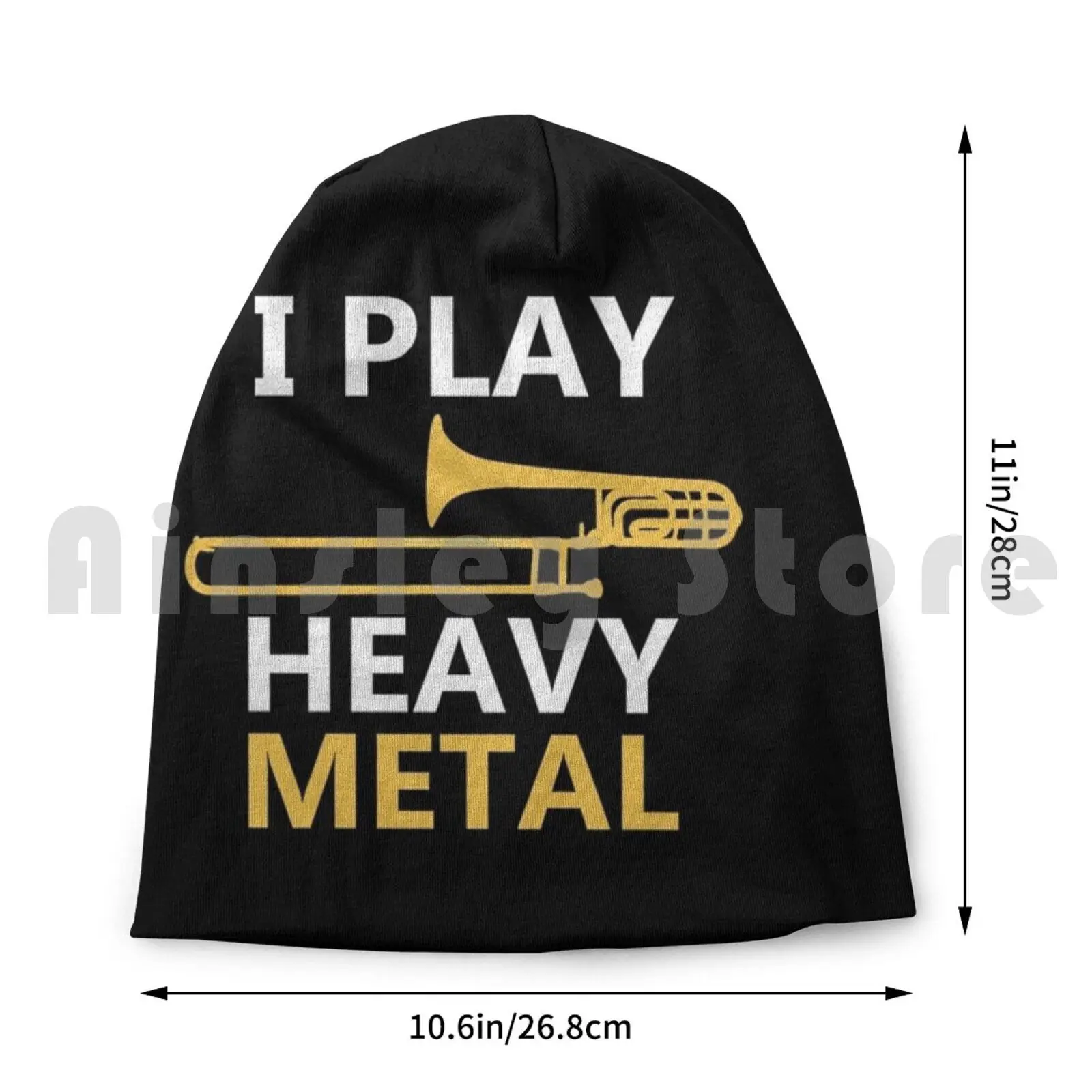 Ich spiele Heavy Metal-Posaune Music Player Shirt Mützen Strick mütze Hip Hop Band Posaune Player Musik