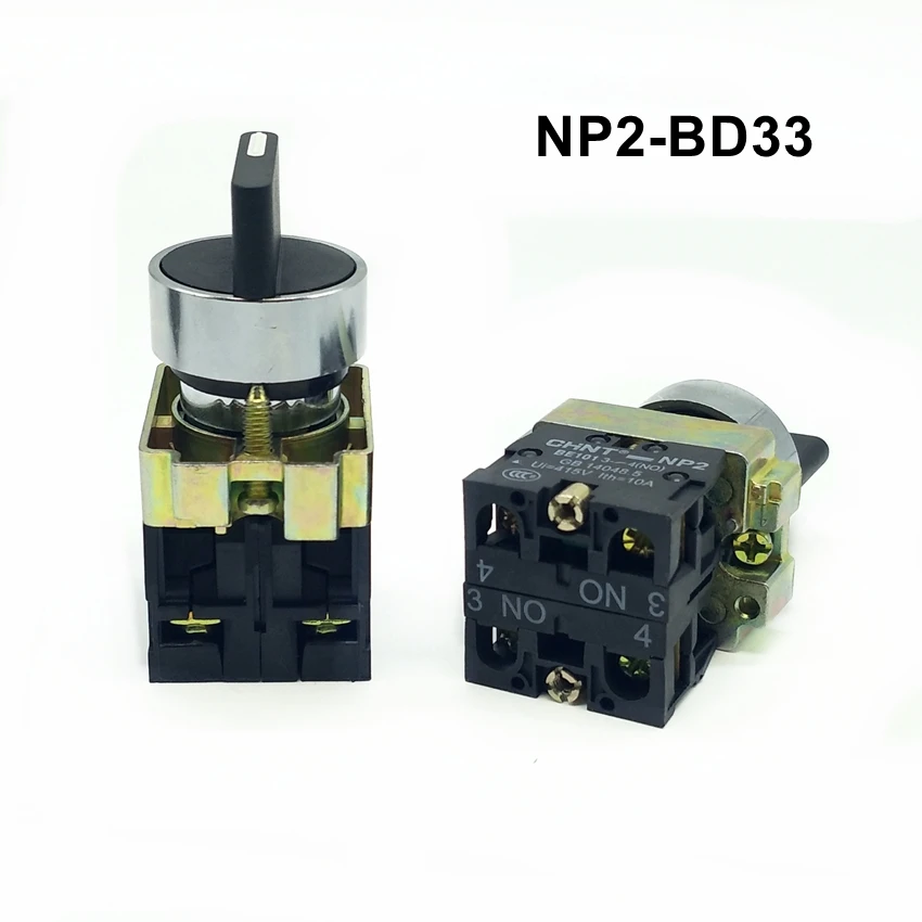 CHINT Self-locked 3 Position Selector  Button NP2-BD33 2NO  NP2-BD34 2NC NP2-BD35 1NO+1NC Selector Switch XB2-BD