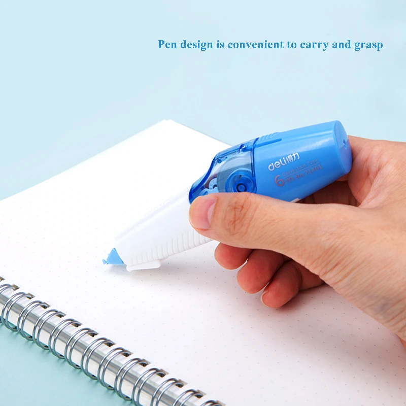 Deli 71462 Fita de correção de estudante 5mm x 6m Núcleo de fita substituível 1 fita de correção + 2 núcleos de substituição