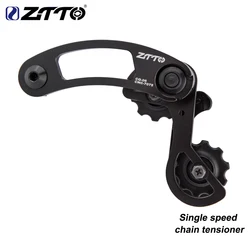 ZTTO E-Bike Bike Single Speed Chain Tensioner Single Speed Rear Derailleur 13-23T Range Hanger Mount Dropout Pulley Jockey Wheel