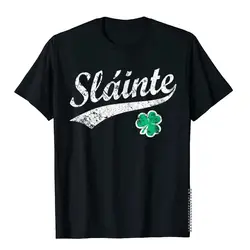 Vintage Team Slainte Irish St. Patrick's Day T-Shirt Cotton Top T-Shirts For Men Fitness Tops Shirt Latest Japan Style