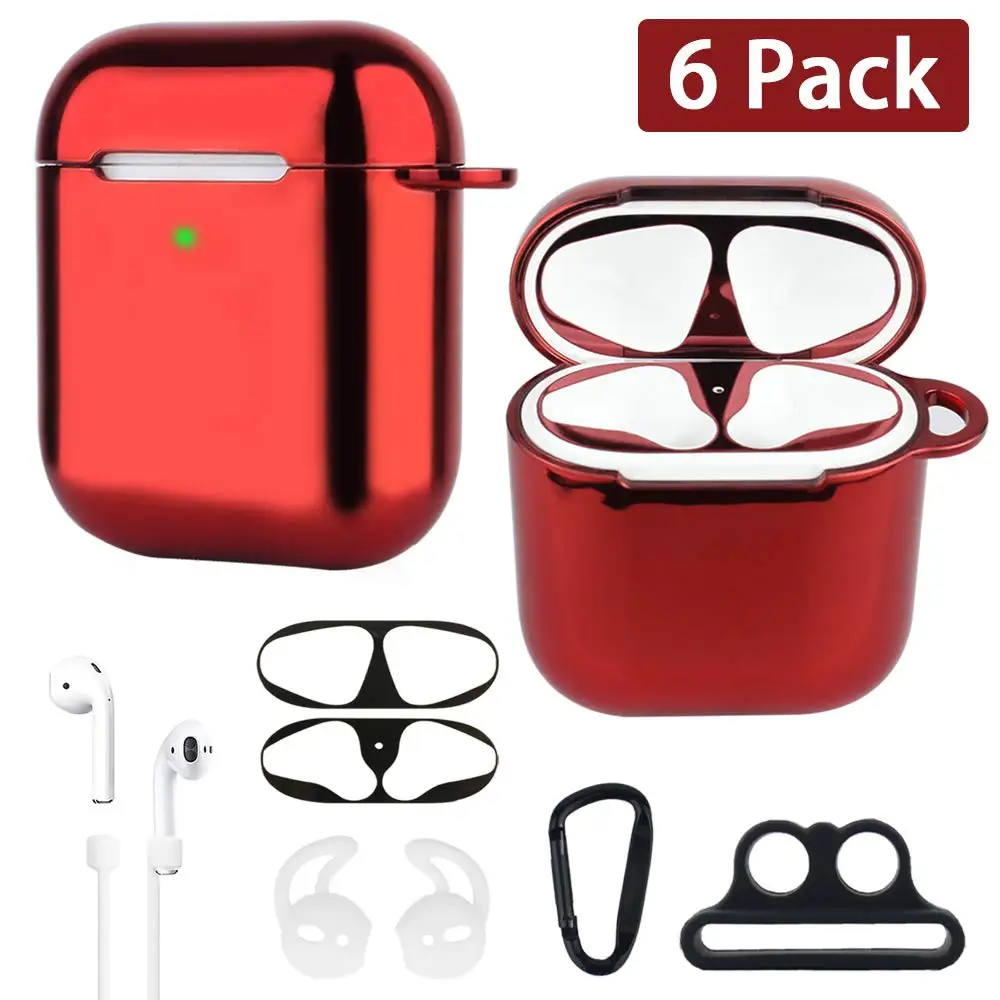 

Luxurious Soft TPU Protective Cover Shockproof Skin Airpods Accessories Kit for Apple AirPods 1 & AirPods 2 Electroplated Case