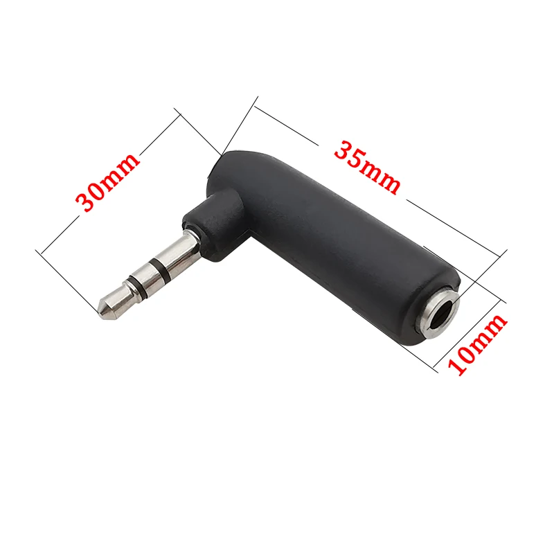 1/3/5Pcs 90 Degree 3.5mm 3 Pole Male Plug to 3.5 Jack Female Right Angled Stereo Headphone Audio Microphone Converter Adapter