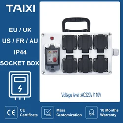 TAIXI Outdoor Mobile Industrial Socket Box MCB RCBO 220V 32A 16A Power Control Plastic Box Wall Installation IP44/IP54