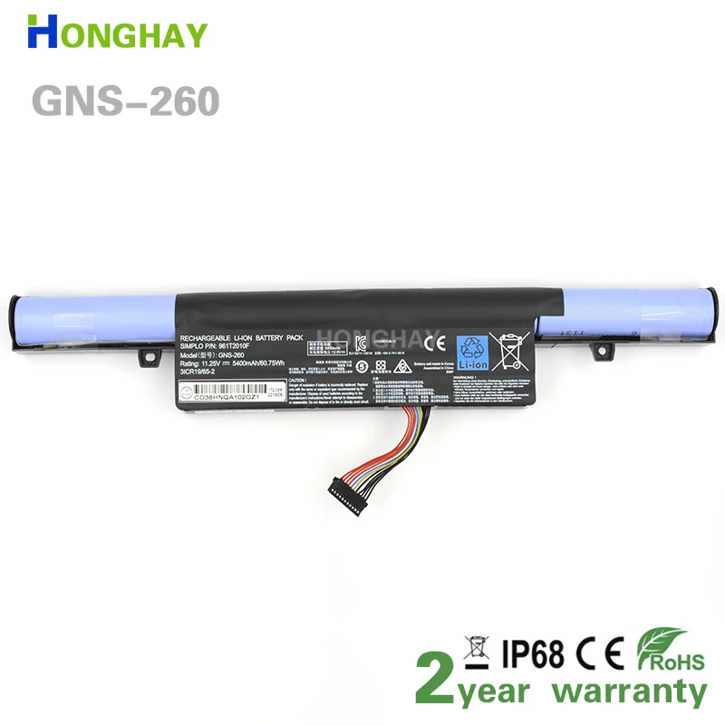 Honghay GNS-260 new original GNS-260 961T2010F Laptop Battery For Gigabyte P55 P55G P55K P55W V4 V5 V6 V7 11.25V 60.75Wh/5400mAh