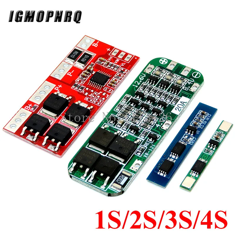 PCB BMS Proteção Board para Drill Motor, Li-ion Lithium Battery, 18650 carregador, módulo celular Lipo, 1S, 2S, 3S, 4S, 3A, 20A, 30A