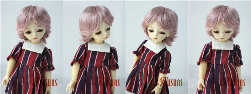 Doll Wigs JD075 1/6 1/8 1/4 1/3 Short Boyish Cupid Curls Synthetic Mohair BJD Wigs 5-6' 6-7' 7-8' 8-9' OB11 YOSD Doll Hair
