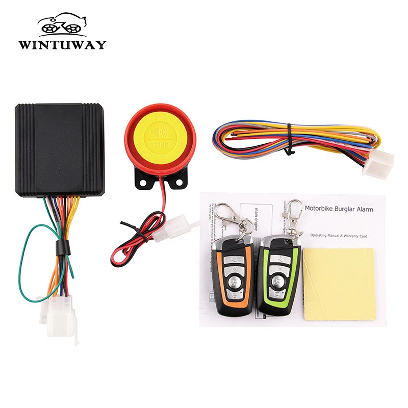 WINTUWAY Remote Control Alarm Motorcycle Security System Motorcycle Theft Protection Bike Moto Scooter Motor Alarm System