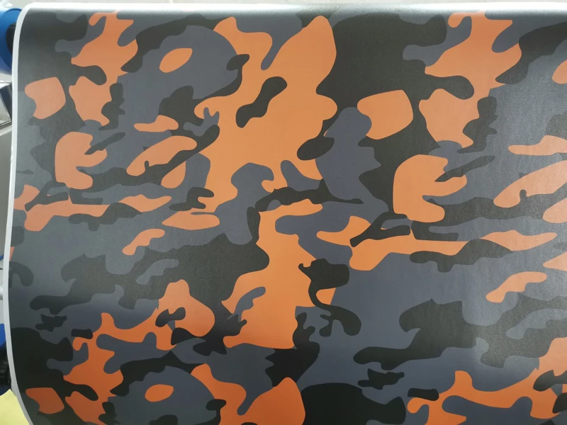 

Black Orange Camouflage Car Wrap Sticker Self Adhesive Vehicle Body Wrapping Covers Foil with Air Release