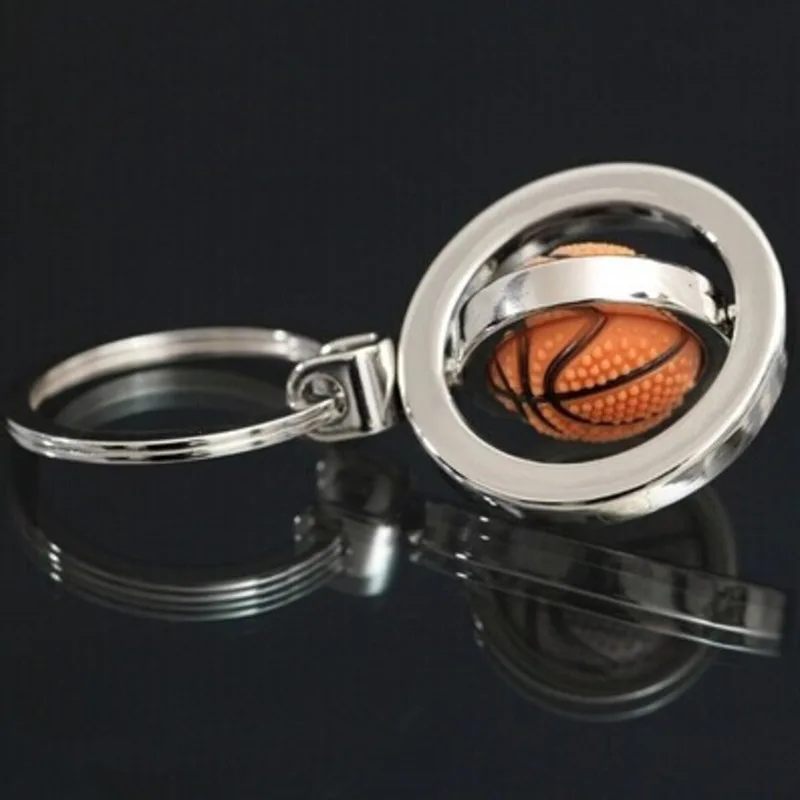 Creative Metal Keychain Rotable Basketball Football Golf Sport Souvenir Car Keyring Bag Boy Men Couple Pendant Club Gift Supply