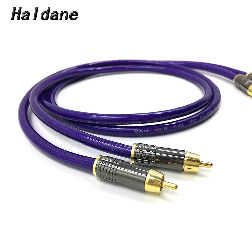 Haldane Pair HIFI Type-2 Gold Plated RCA Audio Cable 2RCA Male to Male Interconnect Audio Cable for Van Den Hul MC SILVEB-IT 65