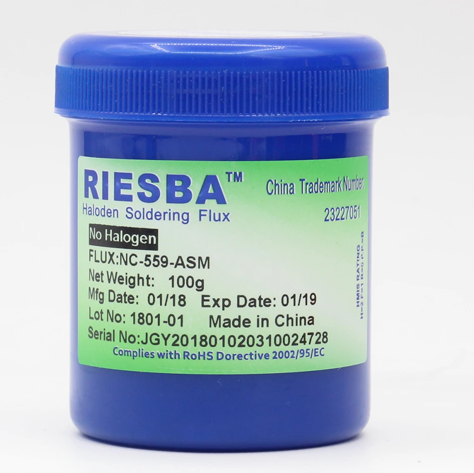 RIESBA-pasta de soldadura NC-559-ASM, 100g, flujo de aceite, cilindro de soldadura, flujo No limpio