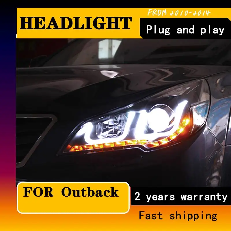 Car Styling Head Lamp For Subaru Outback Headlights 2010-2014 Legacy LED Headlight Angel Eye DRL Hid Bi Xenon Car Accessories