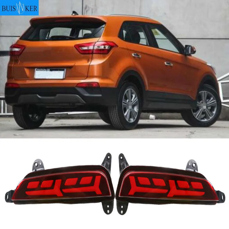 

2PCS For Hyundai Creta IX25 2014 2015 2016 2017 Brake Lights rear bumper lamp Turning Signal light Led Reflector driving lights