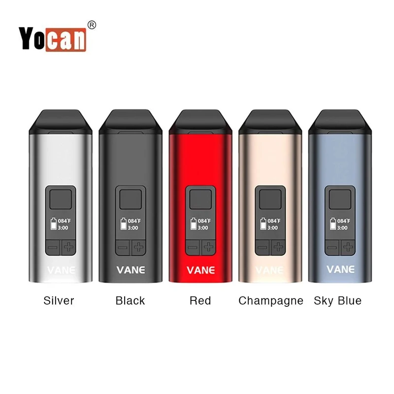 Original Yocan Vane Dry Herb Vaporizer Kit with 1100mAh Battery Ceramic Coil Heating Chamber OLED Hit Herbva 5G Herbal Vape Pen