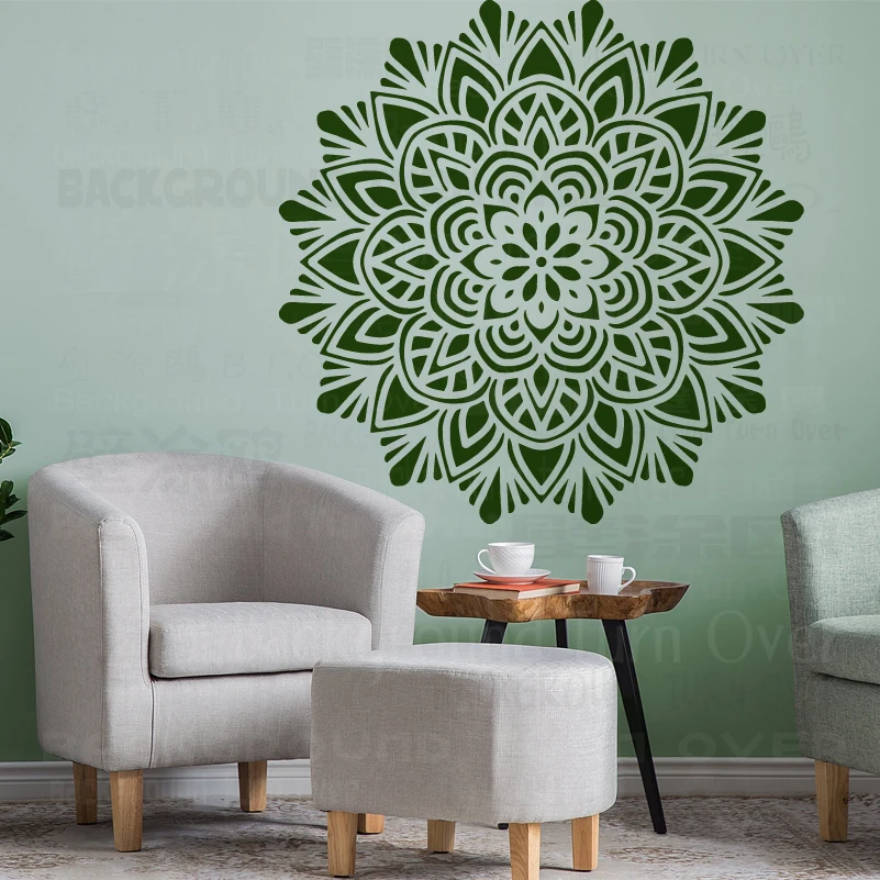 

80cm - 120cm Stencil Mandala Extra Large For Painting Big Round Wall Floor Template Paint Walls Decors Brick Patterns S011