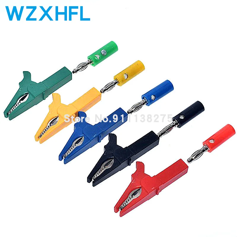 55MM Alligator clip + BANANA PLUG, test probe with 4mm Banana Plug Cable Clips