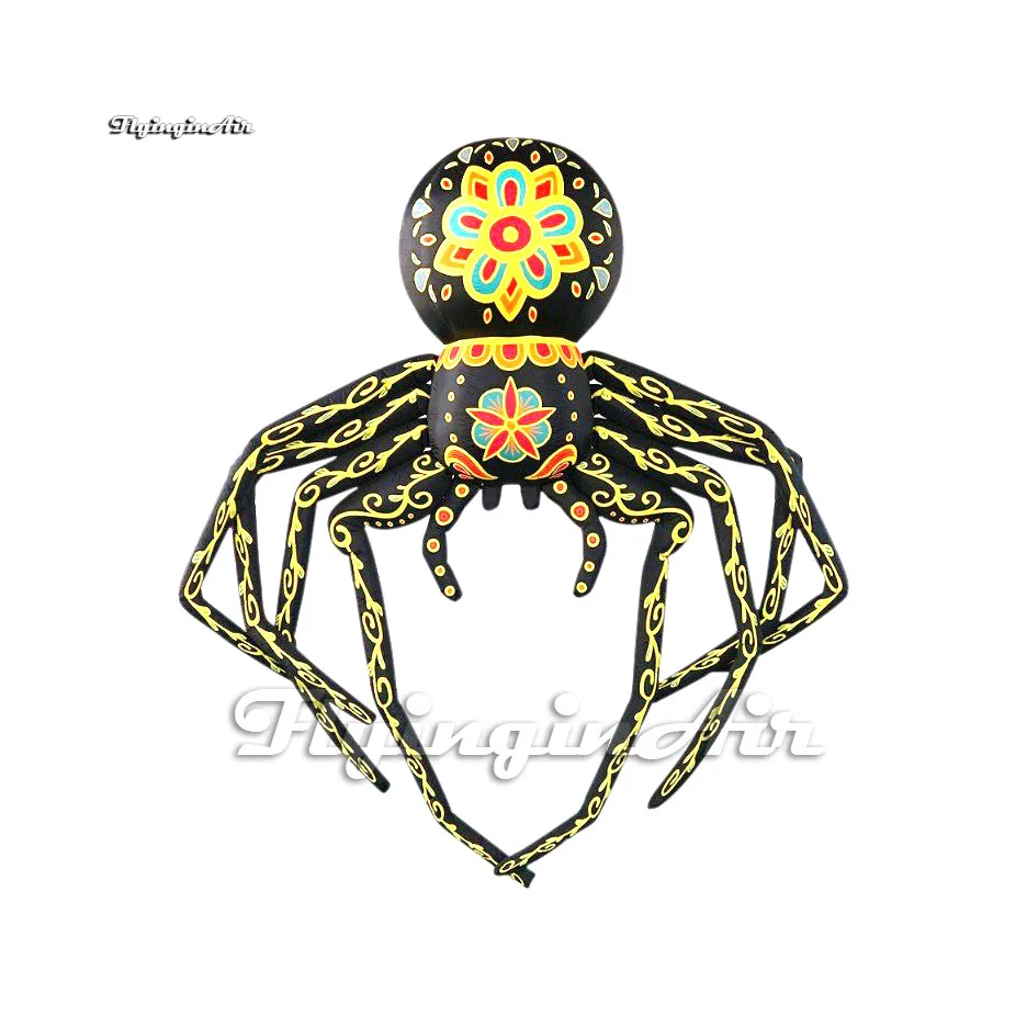 

Outdoor Halloween Decorative Animal Hanging Inflatable Spider For Building Roof And Wall Decoration