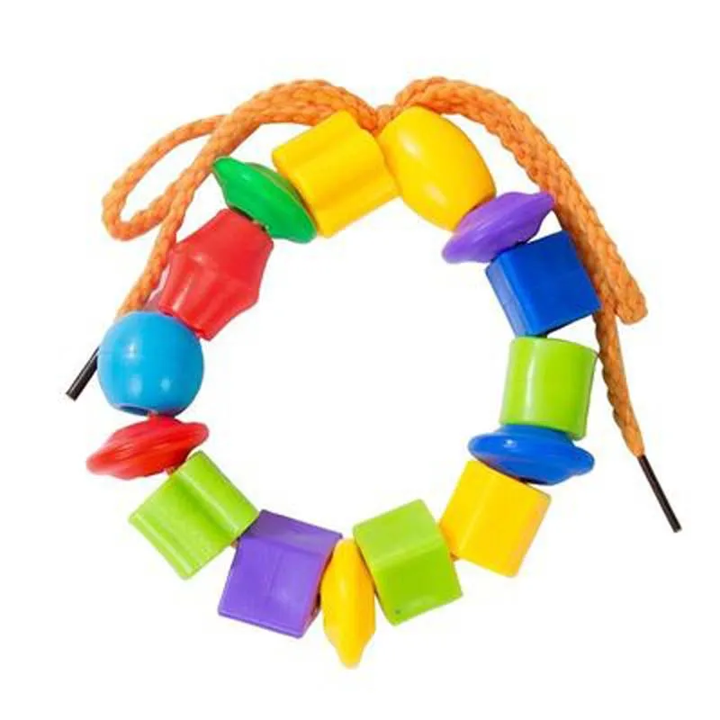 60pcs DIY Beads Toys Geometric figurebeads Stringing Threading Beads Game Education Toy for Baby Kids Children Crafts Beads Toy