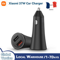 Xiaomi 37W Dual-Port Car Charger 4A USB Fast Charging Charger for Xiaomi iPhone Huawei Samsung Smartphone and Power Banks