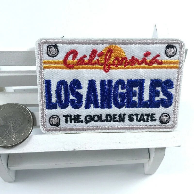 2Pcs The Golden State California Los Angeles City Iron on Patch City Sewing Applique Embroidery Badge DIY Fabric Sewing Supplies