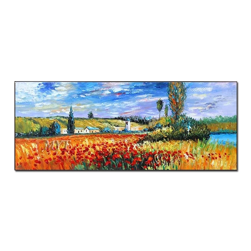 

Natural Scenery Paintings Art 100% Hand Painted Canvas Oil Painting Wall Art Scene Wall Pictures Large Art For Living Room Decor