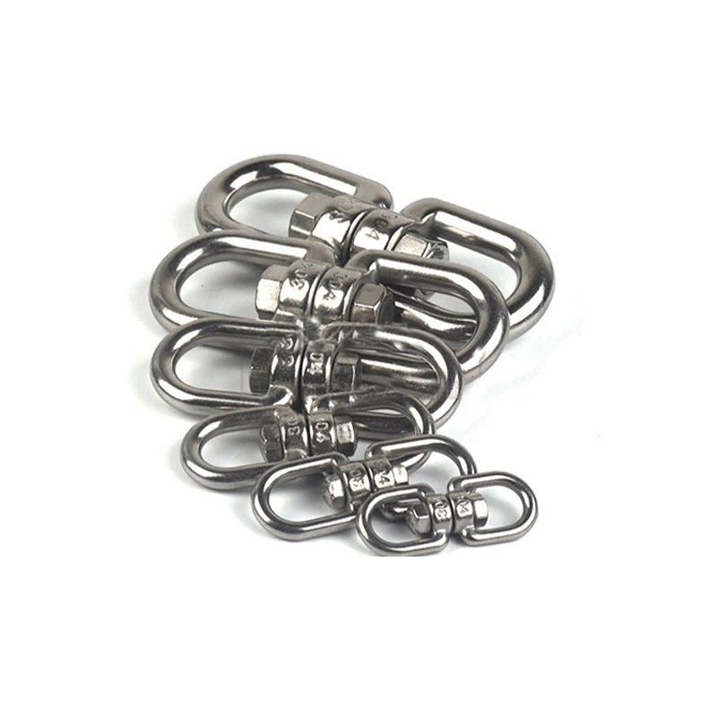 1pcs M8 M10 M12 M14 M16 Rotating ring Carabiner 8 shape unloading hook shackle wire rope lock chain connecting buckle 304SS