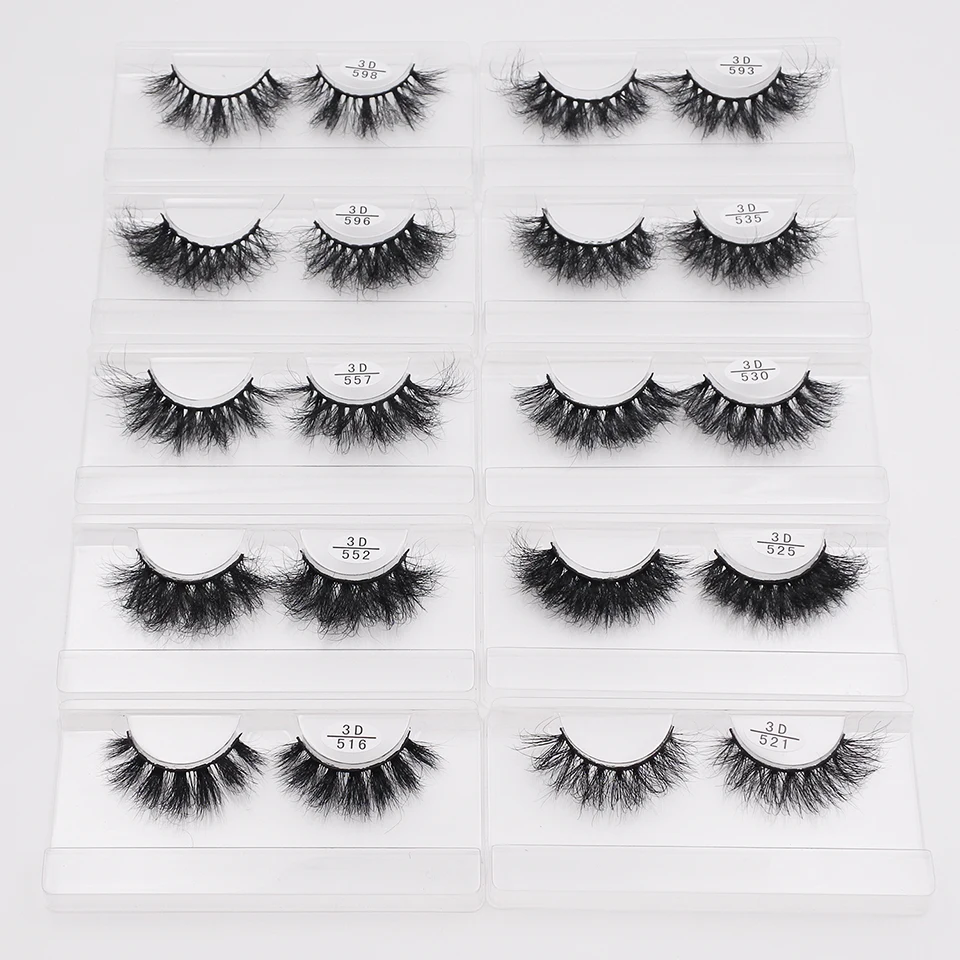 Mink Lashes 18mm Fluffy 3D 5-50 Pairs Fluffy Lashes With Tray No box100% Mink Hair Eyelashes Natural Lashes Bulk