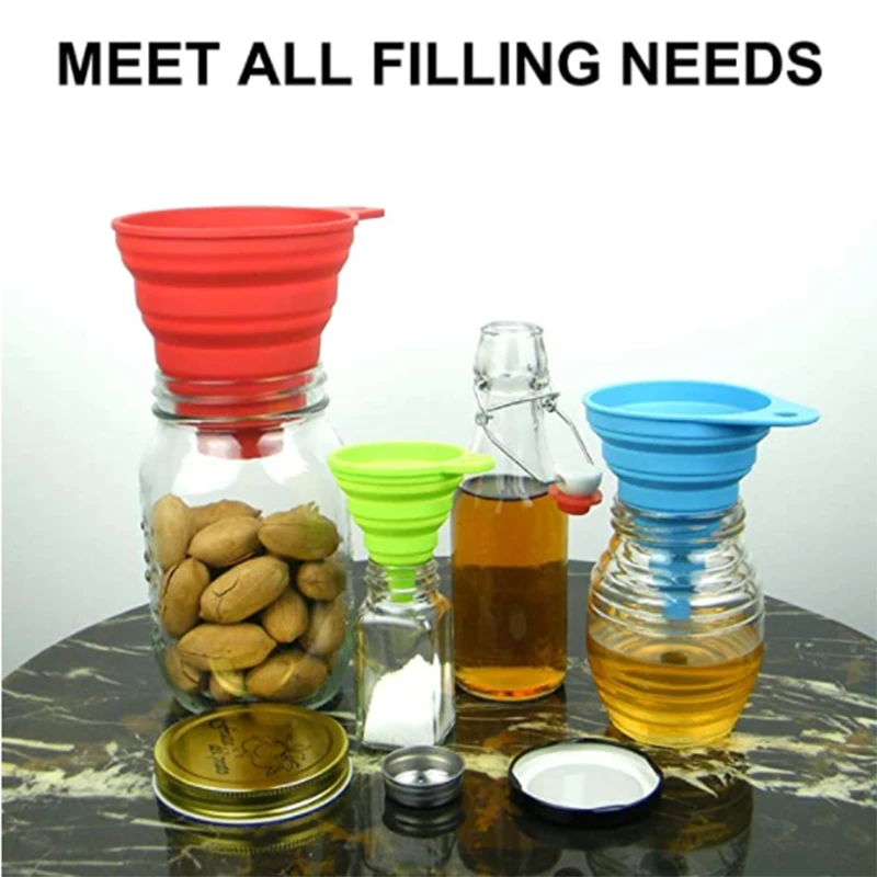 3 Sizes Silicone Folding Funnels Kitchen Portable Universal Funnel Liquid Fill Transfer Auto Engine Oil Petrol Change Funnel