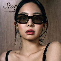 STORY Vintage Rectangle Sunglasses Women Men Luxury Brand Designer Fashion Retro Leopard Small Square Sun Glasses UV400 S88689L