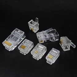 10Pcs RJ11 RJ45  6P2C 6P4C 6P6C 8P8C Telephone Internet Modular Plug Jack Network Connector