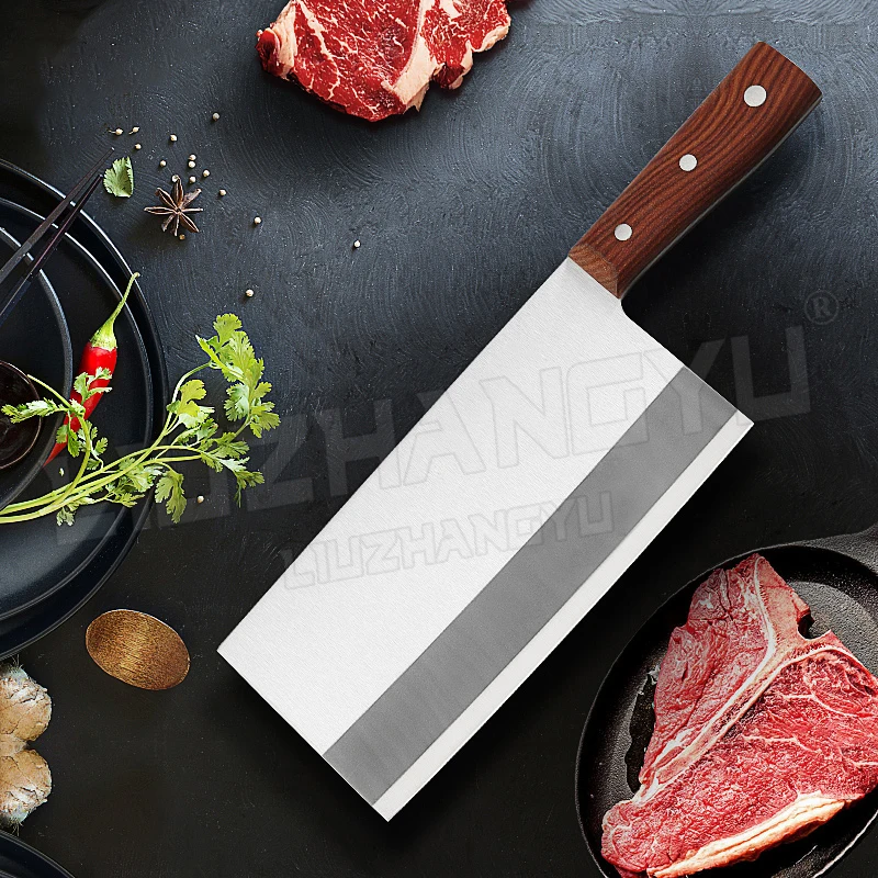 

LIUZHANGYU Chinese Cleaver Handmade Chopper Chef 40cr13 Stainless Steel Knife Professional Kitchen Knives Meat Vegetable Slicer