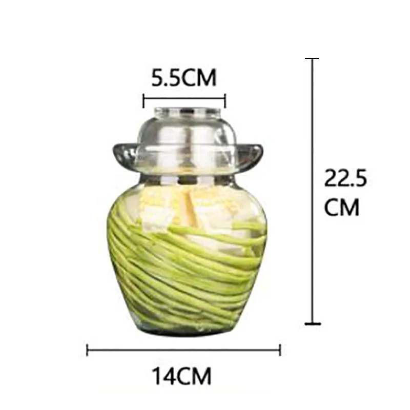 2.5kg Pickle Jar Glass Kimchi Jars Japanese Korean Pickled Pickling Container Chinese Traditional Vegetables Fermentation Tank