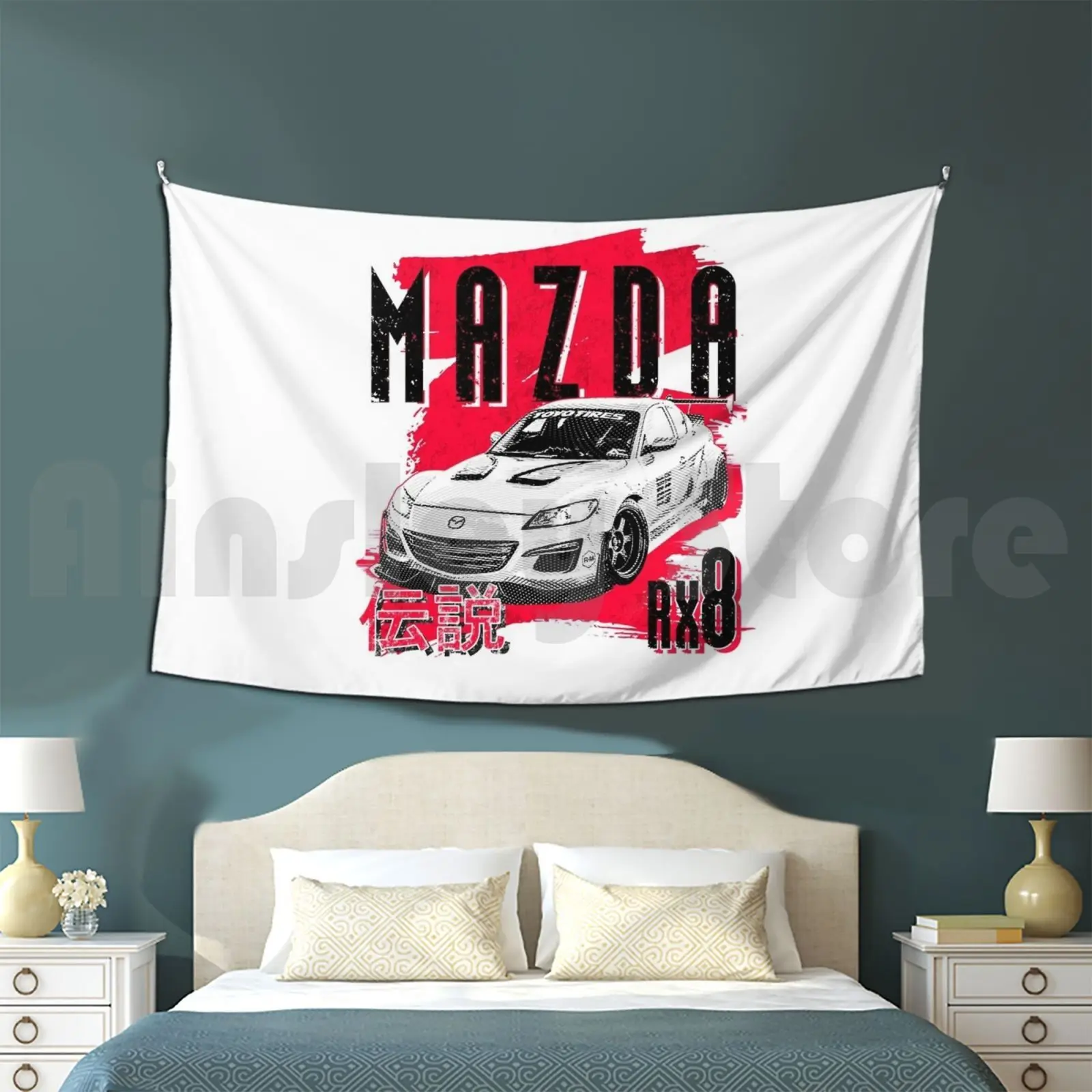 Mazda Rx8 | Jdm Drift Legend | Old Classic Car Customized Tapestry Mazda Rx8 True Jdm Japanese Car