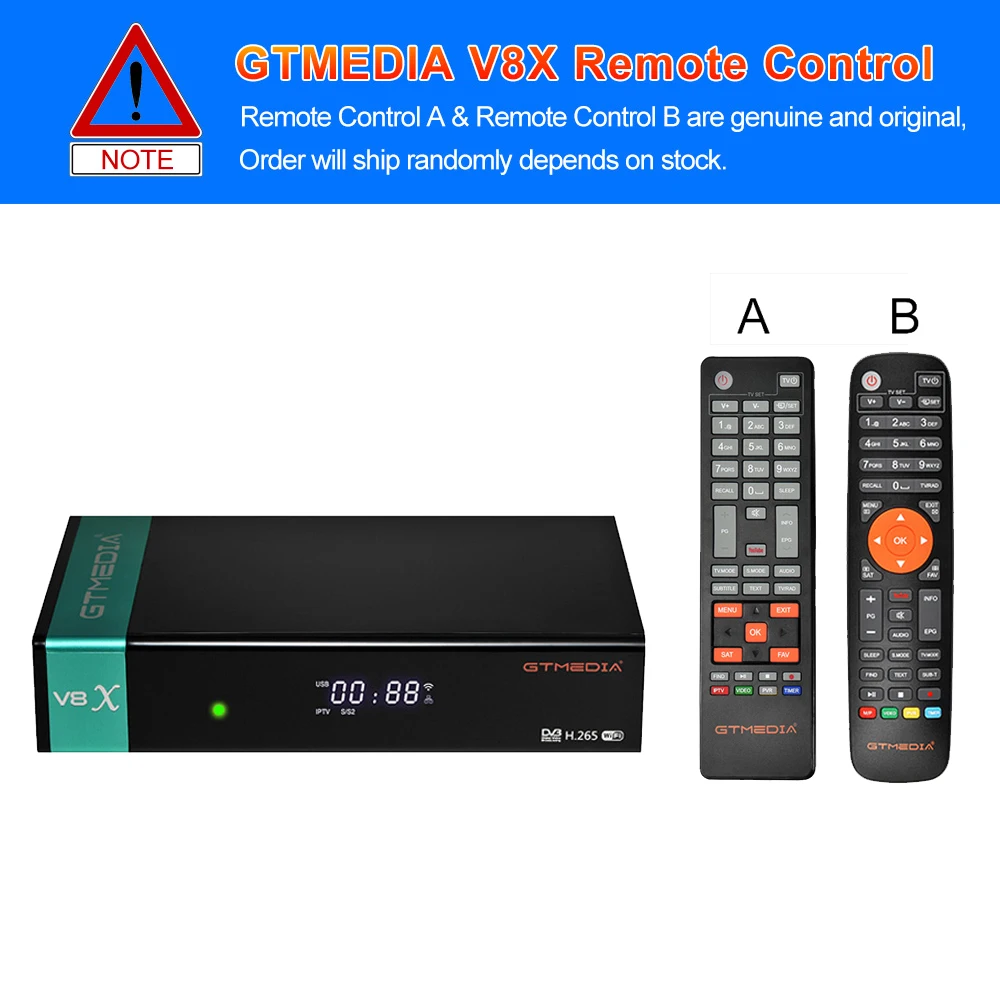 Gtmedia-decodificador satelital V8X, DVB-S2 actualizado, V8 Nova, V9 Prime, H.265, 1080P, Wifi integrado, YouTube