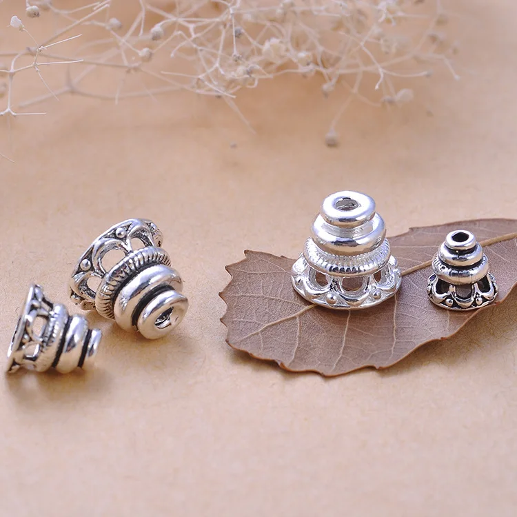 100% 925 Silver Tibetan Guru Bead Cap Sterling Silver Tibetan Mala\'s Guru Tower Mala\'s Findings Bead