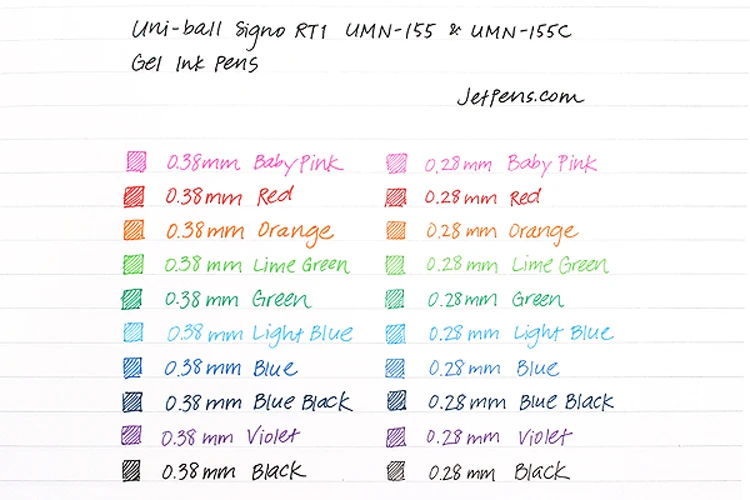 Mitsubishi Uni-ball Signo RT1 UMN155 0.5mm/0.38mm Gel Ink pen Japan 10 Color for Choose 1Pcs
