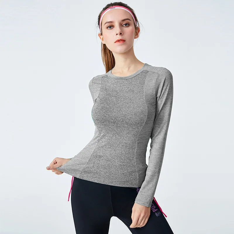 2022 New Long Sleeve Running Shirts Yoga T-shirts Solid Sports Shirts Quick Dry Fitness Gym Crop Tops Fashion Leisure Sport Wear