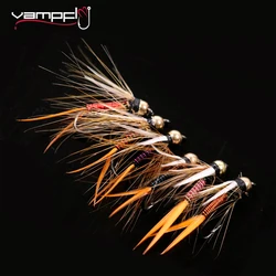 Vampfly 10PCS Fly Fishing Realistic Hot wire Prince Nymph Stoneflies Trout Fishing Fly Lures #12 Fake Insect Baits