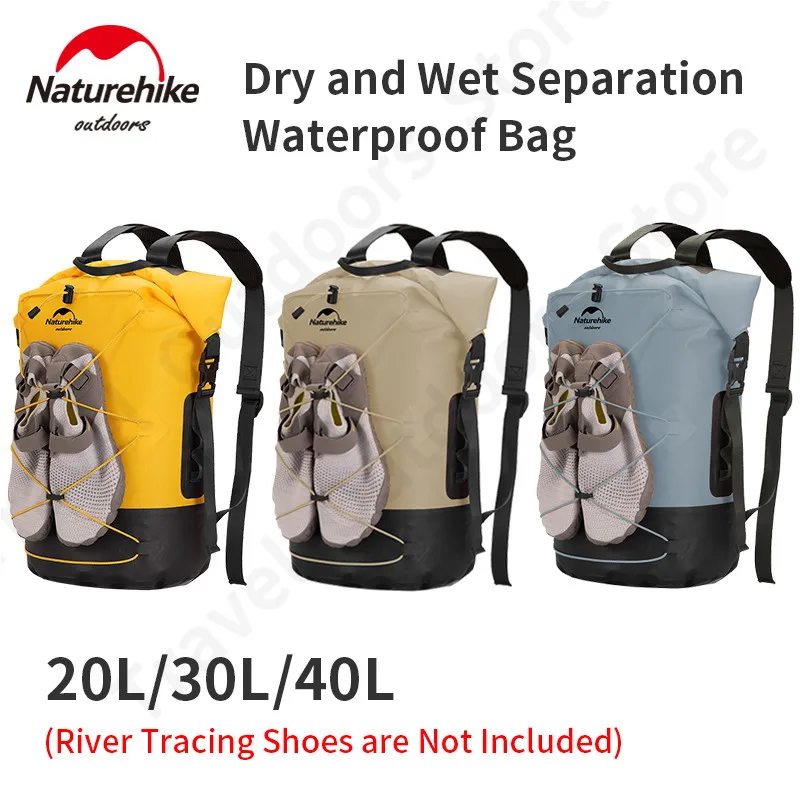 

Naturehike Waterproof Bag Rucksack Dry Wet Separation for Outdoor Travel Camping Lightweight Swimming Beach Backpack IPX6 TPU