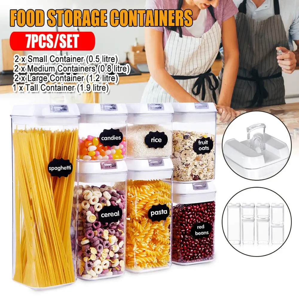 

Pantry Organization & Food Storage Containers with Airtight Lids Set of 7