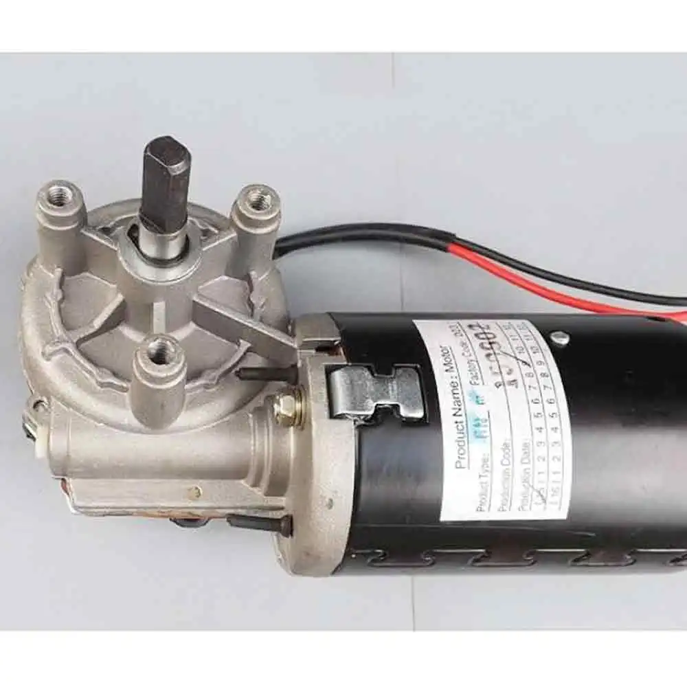 Worm Gear Worm DC Reducer Motor 24V High Power High Speed Motor Self Locking Metal Gear Can Be Positive and Negative