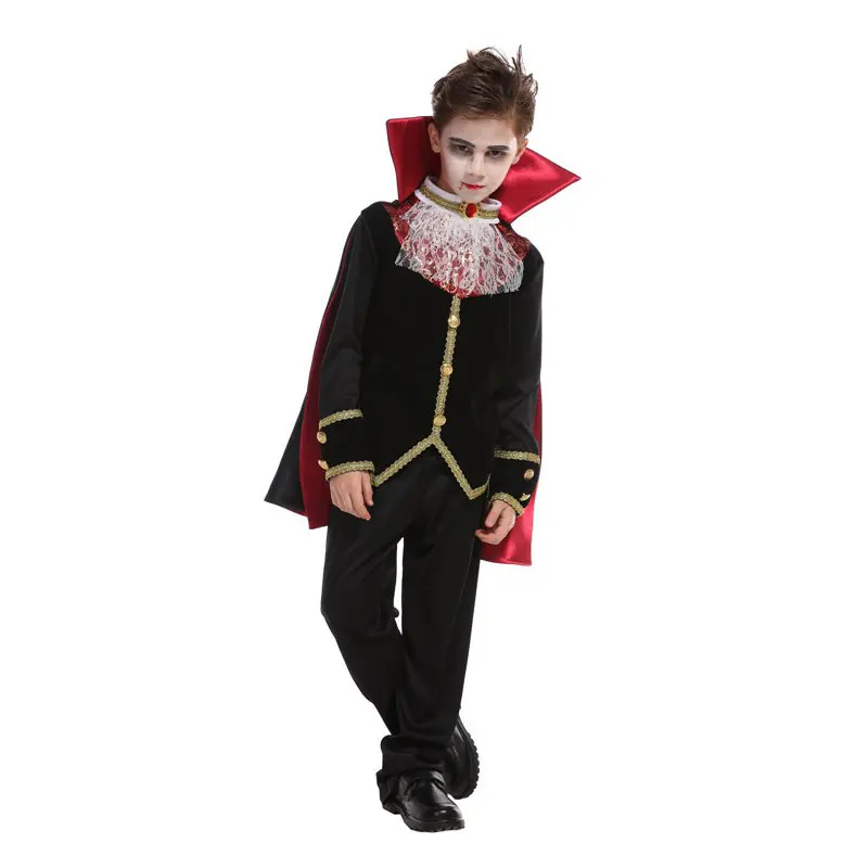 Trẻ Đáng Sợ Gothic Bé Trai Ma Cà Rồng Dracula Trang Phục Halloween Purim Carnival Vai Trò Chơi Kinh Dị Đảng Đầm