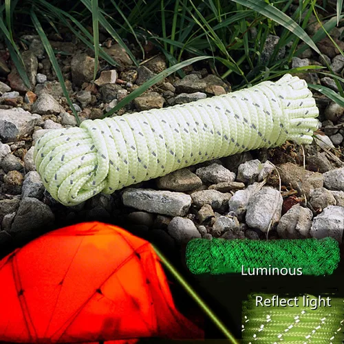 Imagen 2 del producto Paracord multifuncional de 5MM para exteriores, cuerda luminosa para paraguas de 50M, cuerda reflectante para paraguas de rescate y supervivencia, cuerda Paracord para acampar