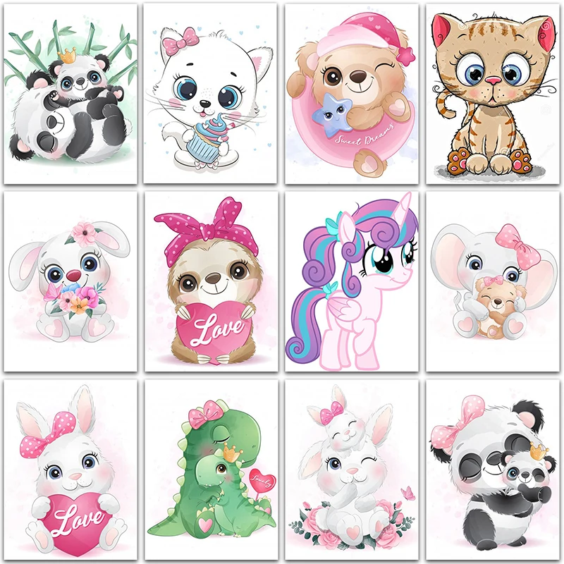 

5D DIY Diamond Painting flowers animals Cat panda unicorn dinosaur Full Square&Round mosaic embroidery Cross stitch home decor