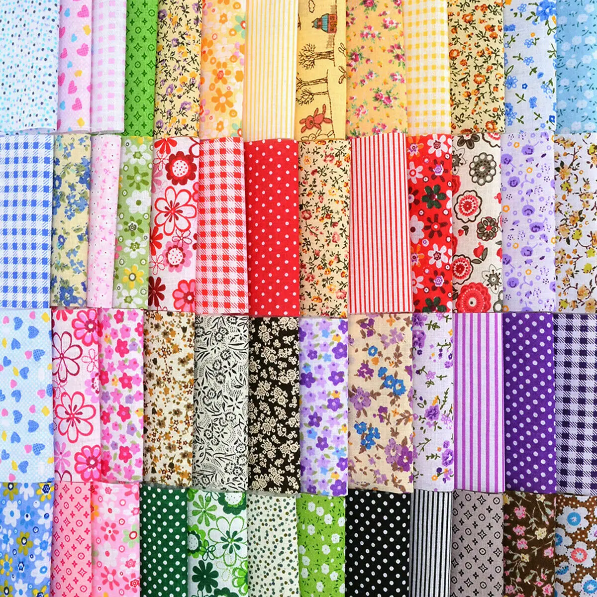 100% Cotton Fabric Patchwork Assorted Pre-Cut Fat Quarters Sewing Bag Clothing Needlework DIY Handmade Craft Material Wholesale