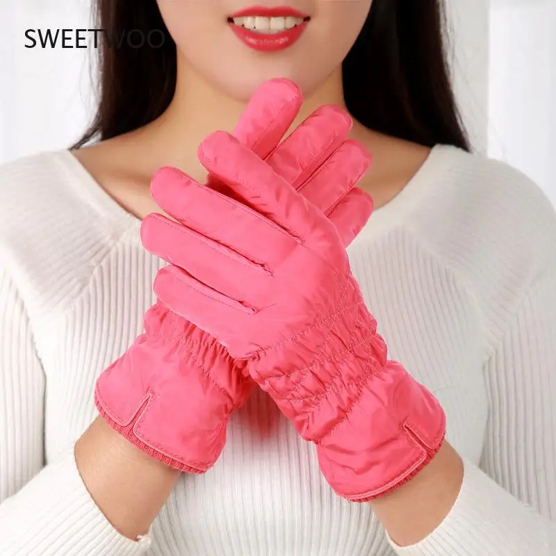 

Cotton gloves women winter plus velvet thick warmth touch screen outdoor rider ski full finger gloves